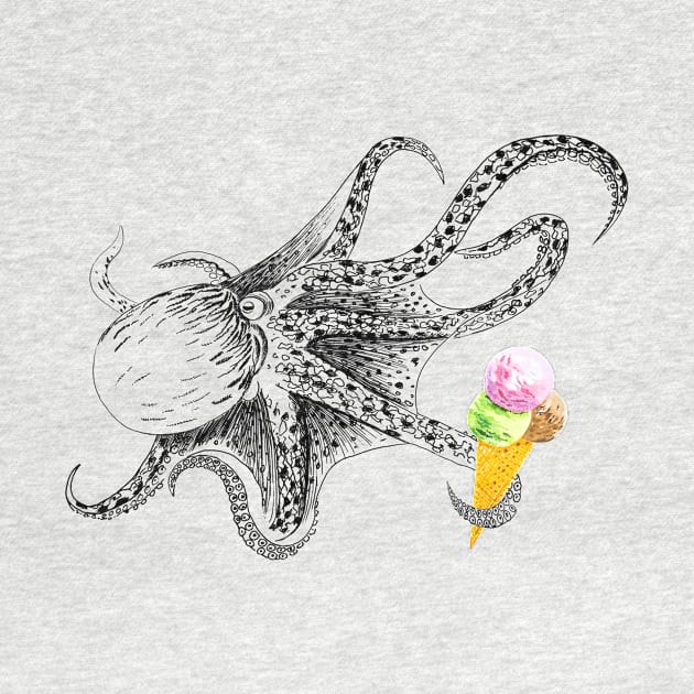 octopus with ice cream by VicaVeresk